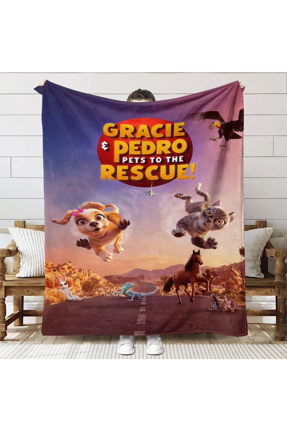 Gracie and Pedro Throw Blanket Gifts for Fans Lover Girls Boys Women Present Hoodie Him Bed 30"x40"