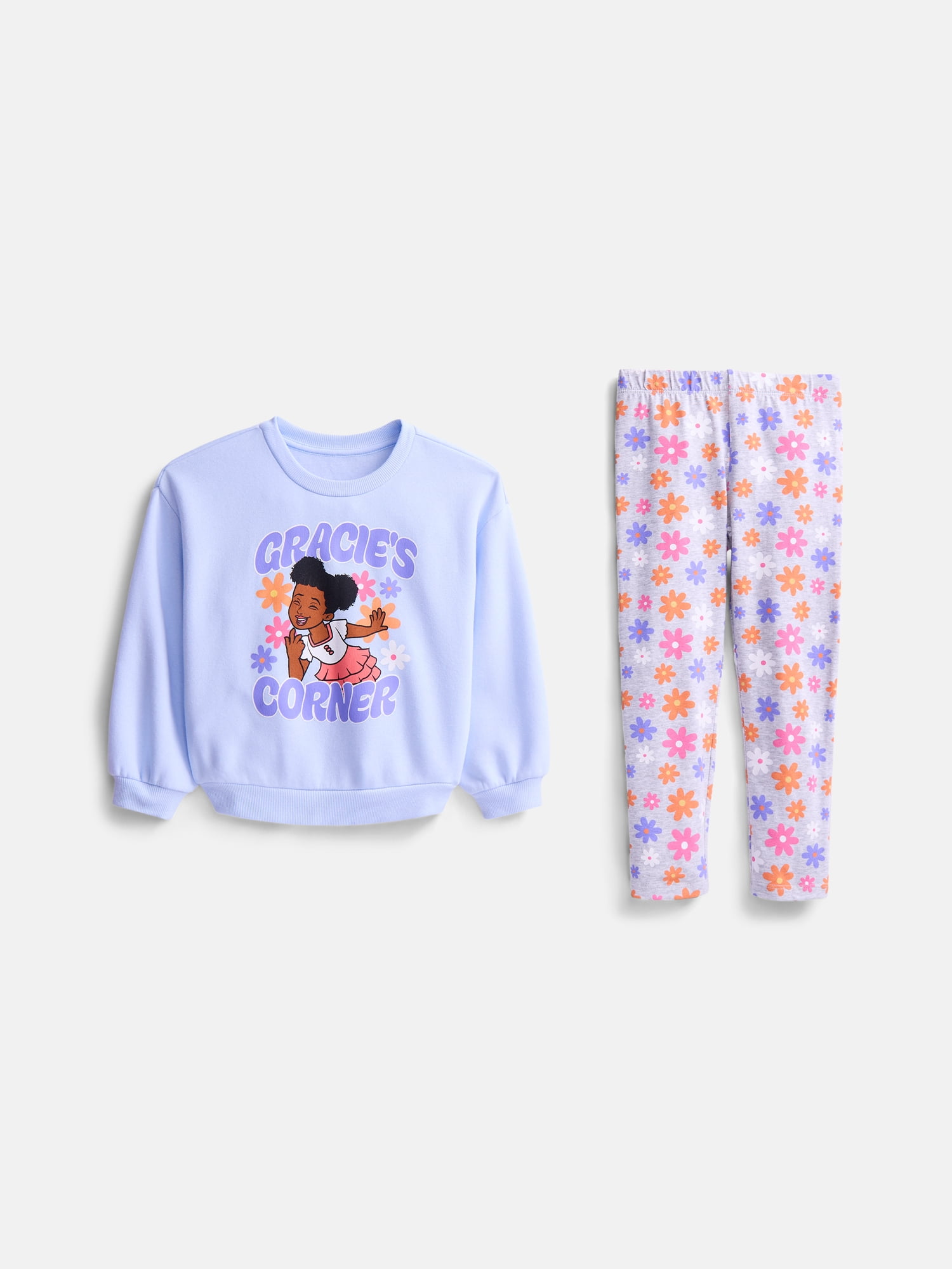 Gracie’s Corner Baby and Toddler Girls Fleece Sweatshirt and Leggings Set, Sizes 12M–5T