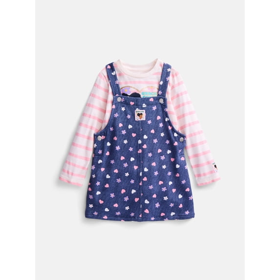 Gracie’s Corner Baby and Toddler Girls Layered Dress Set, 2 Piece, Sizes 12M–5T