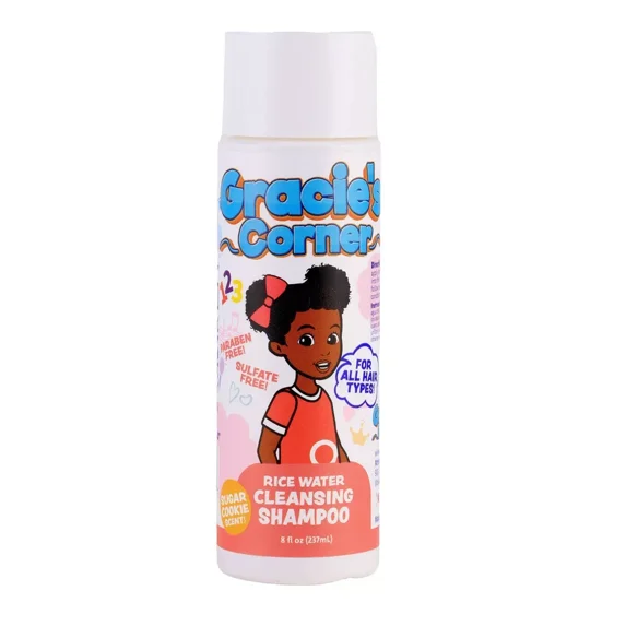 Gracie’s Corner Kids Rice Water Shampoo, Sulfate-Free Tear-Free Cleansing Shampoo for All Hair Types, Sugar Cookie Scent, 8 fl oz
