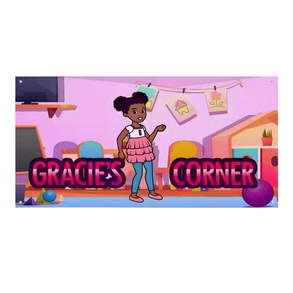 Gracie's Corner-Theme Backdrops Banner Birthday Party Decor Supplies Personalized Party Backdrop Decoration,5x3ft150x90cm