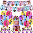 thumbnail image 1 of Gracies Corner Birthday Party Decorations Theme Birthday Party Supplies Include 1pc Happy Birthday Banner, 16pcs Balloons, 12pcs Cake Toppers and 1pc Cupcake Toppers, 1 of 5