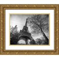 thumbnail image 1 of Graciet, Stephane 18x15 Gold Ornate Wood Framed with Double Matting Museum Art Print Titled - Eiffel Tower with Tree, 1 of 4