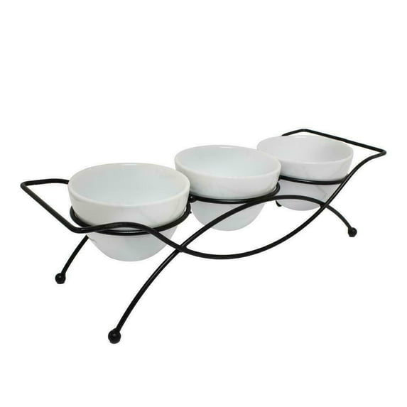 Gracious Dining 3 Piece Serving Tidbit Dish Set, White