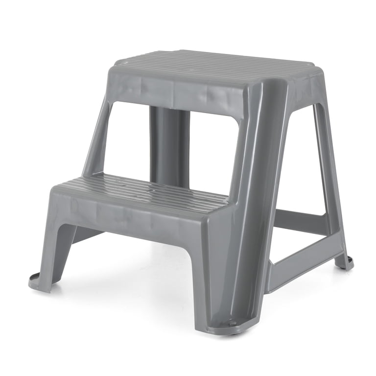 Gracious Living 2-Step Portable Plastic Stool, 18