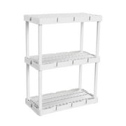 Gracious Living 3 Shelf Knect-A-Shelf Fixed Height Light Duty Storage,White