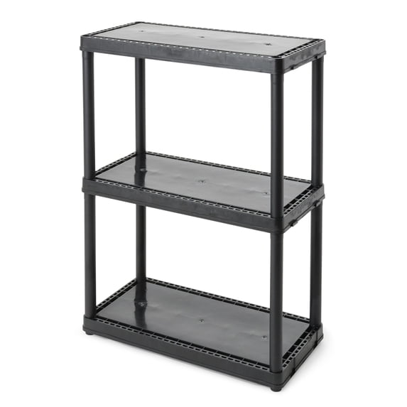 Gracious Living 3 Shelf Set Height Light Duty Storage Unit, 3 Pack, Black
