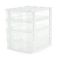 thumbnail image 1 of Gracious Living 4 Drawer Clear Plastic Desktop & Countertop Storage Organizer, White Frame, 1 of 12