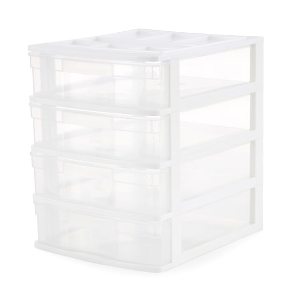 Open Box Gracious Living 4 Drawer Desktop Countertop Storage w/ Organizer Lid