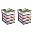 thumbnail image 1 of Gracious Living 4 Drawer Desktop Storage w/ Organizer Lid, Black (2 Pack), 1 of 9