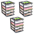thumbnail image 1 of Gracious Living 4 Drawer Desktop Storage w/ Organizer Lid, Black (3 Pack), 1 of 8