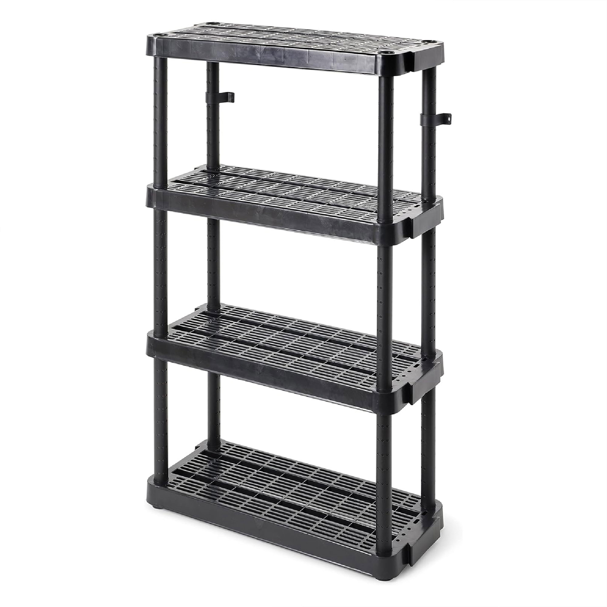 Gracious Living 4 Shelf Adjustable Height Ventilated Storage Unit, Black - image 1 of 12