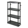 thumbnail image 1 of Gracious Living 4 Shelf Adjustable Ventilated Medium Duty Shelving Unit 14 x 32 x 54.5", Black (3 Pack), 1 of 9