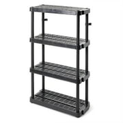 Gracious Living 4 Shelf Adjustable Ventilated Medium Duty Shelving Unit 14 x 32 x 54.5", Black