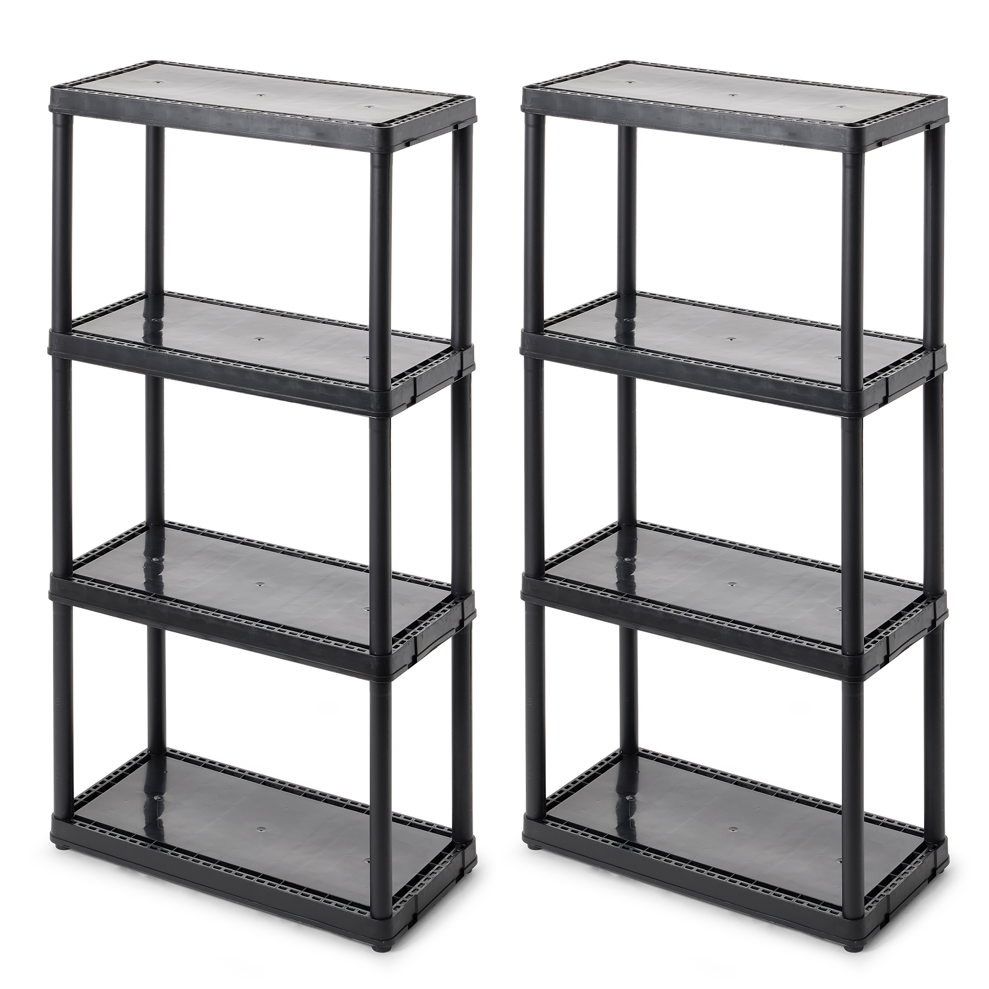 Gracious Living 4 Shelf Fixed Height Solid Organizing Storage Unit 2 Pack 8484