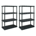 thumbnail image 1 of Gracious Living 4 Shelf Knect A Shelf Ventilated Heavy Duty Storage Unit, Black, 2 Pack, 1 of 11