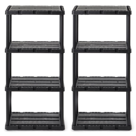Gracious Living Knect-A-Shelf Light-Duty 4-Shelf Plastic Shelving Unit