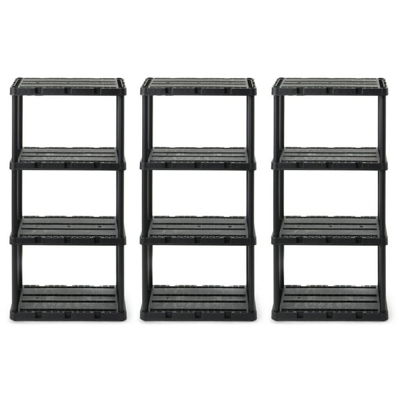 Gracious Living Knect-A-Shelf Light-Duty 4-Shelf Plastic Shelving Unit
