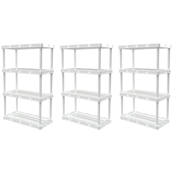Gracious Living Knect-A-Shelf Light-Duty 4-Shelf Plastic Shelving Unit