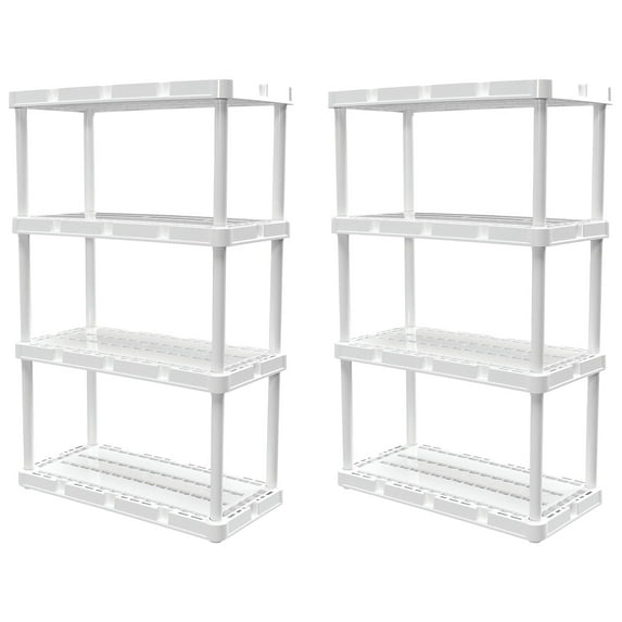 Gracious Living Knect-A-Shelf Light-Duty 4-Shelf Plastic Shelving Unit