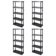 thumbnail image 1 of Gracious Living 5 Shelf Adjustable Ventilated Medium Duty Shelving Unit 14 x 32 x 72", Black (4 Pack), 1 of 9
