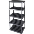 thumbnail image 1 of Gracious Living 5 Shelf 72 x 36 x 18" Fixed Height Ventilated Heavy Duty Shelving Unit Organizer System for Home, Garage, Basement, and Laundry, Black, 1 of 10