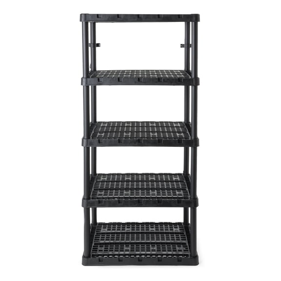 Open Box Gracious Living 5 Shelf Knect-A-Shelf Heavy Duty Storage, Black