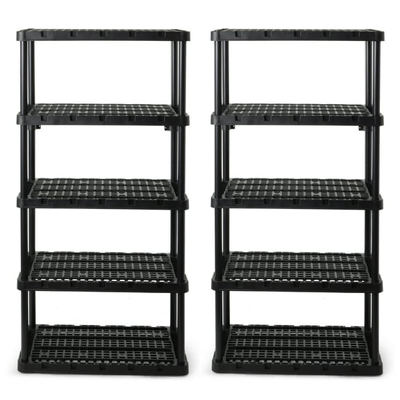 Gracious Living Knect-A-Shelf Heavy-Duty 5-Shelf Plastic Shelving Unit