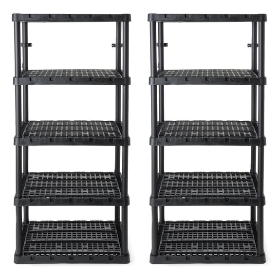 Gracious Living Knect-A-Shelf Light-Duty 5-Shelf Plastic Shelving Unit