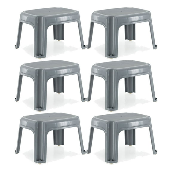 Gracious Living 9.5" Plastic 1 Step Portable Home & Kitchen Stool (6 Pack)