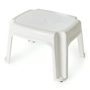 Gracious Living Plastic Antislip Step Stool, Holds up to 300 Lbs., White