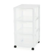 Gracious Living Classic 3 Drawer Organizer Plastic Storage Cart, White
