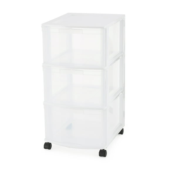 Gracious Living 3-Drawer Plastic Organizer Cart, White