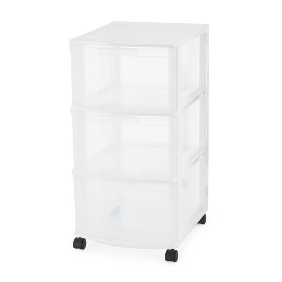 Gracious Living 3-Drawer Plastic Organizer Cart, White