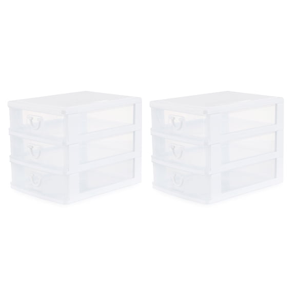 Gracious Living Deluxe 3 Drawer Storage Desktop Countertop Organizer,2 Pack
