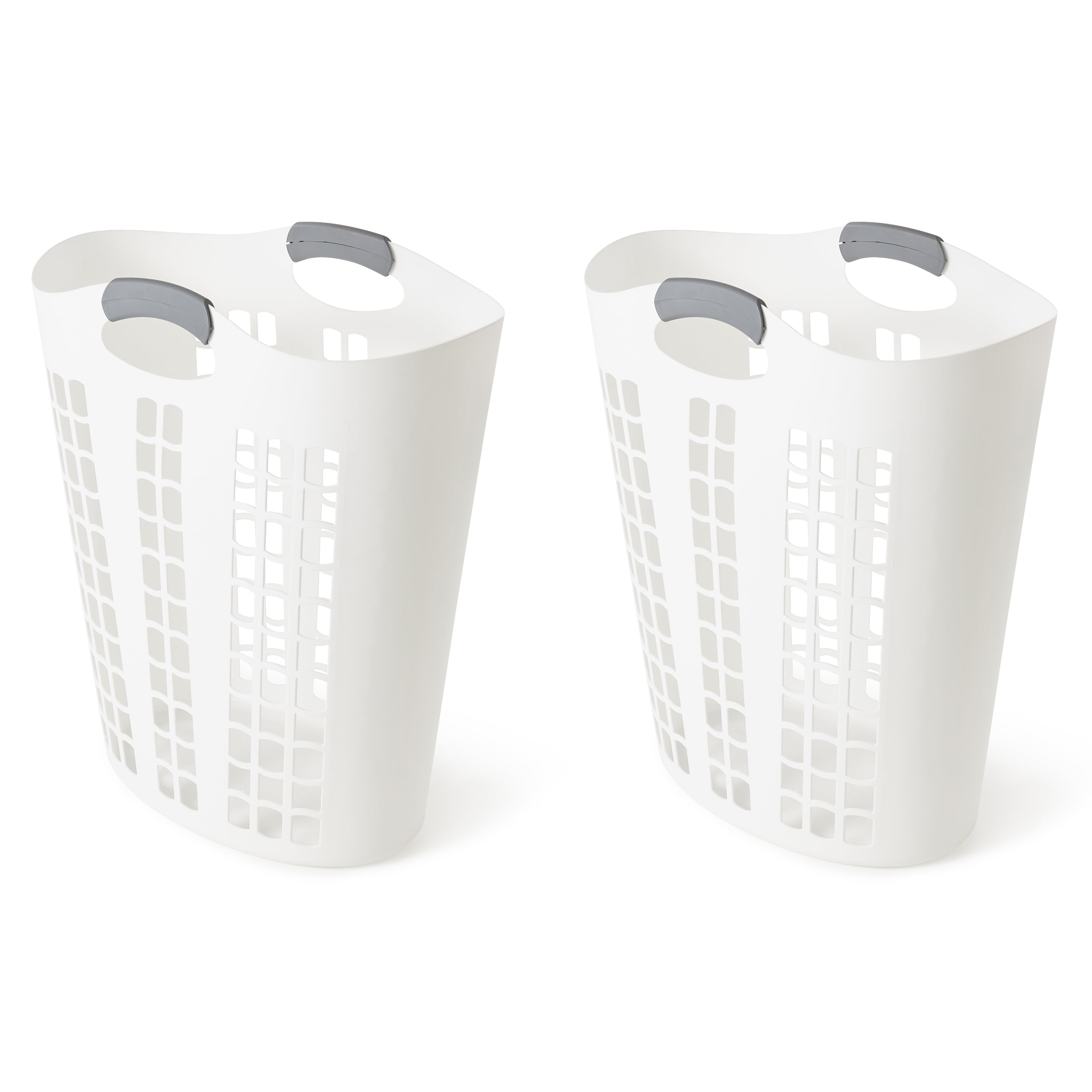 White Stackable Plastic Ventilated Upright Laundry Hamper, 26"