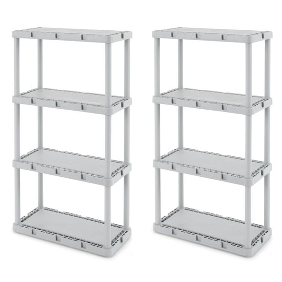 Gracious Living Knect-A-Shelf 4 Tier Light Duty Storage System (2 Pack)