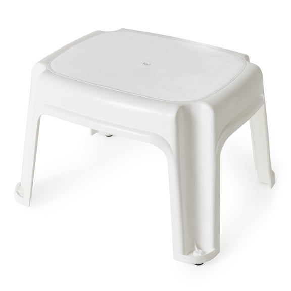 Gracious Living Plastic Antislip Step Stool, Holds Up to 300 lb, White