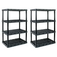 thumbnail image 1 of Gracious Living XL 4 Shelf Knect A Shelf Ventilated Heavy Duty Storage, Black, 2 Pack, 1 of 9