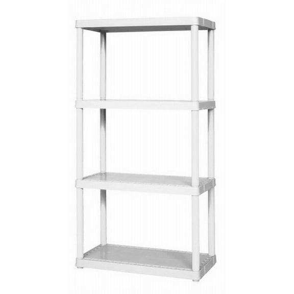 Gracious Living 4 Shelf Light Duty Storage Shelf Unit - Holds 55 Lb - White