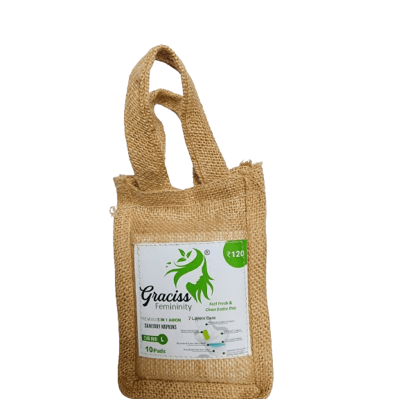 Graciss natural Sanitary Napkins for Women Anion |Day Pads | Rash-Free Sanitary Pads | Normal Flow L 240mm-10 pieces pack