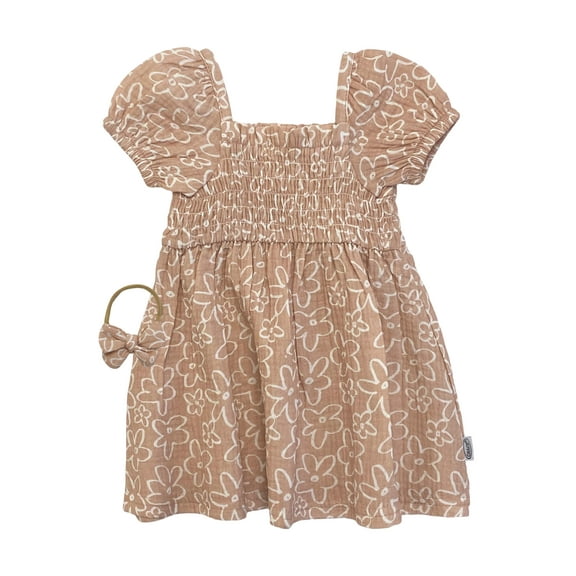 Graco 2pc Muslin Dress and Headband - Pink Flowers