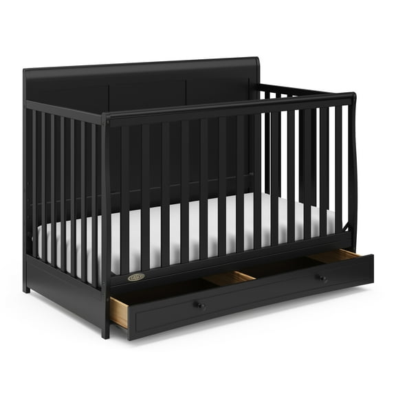 Graco Asheville 4-in-1 Convertible Baby Crib with Drawer, Black