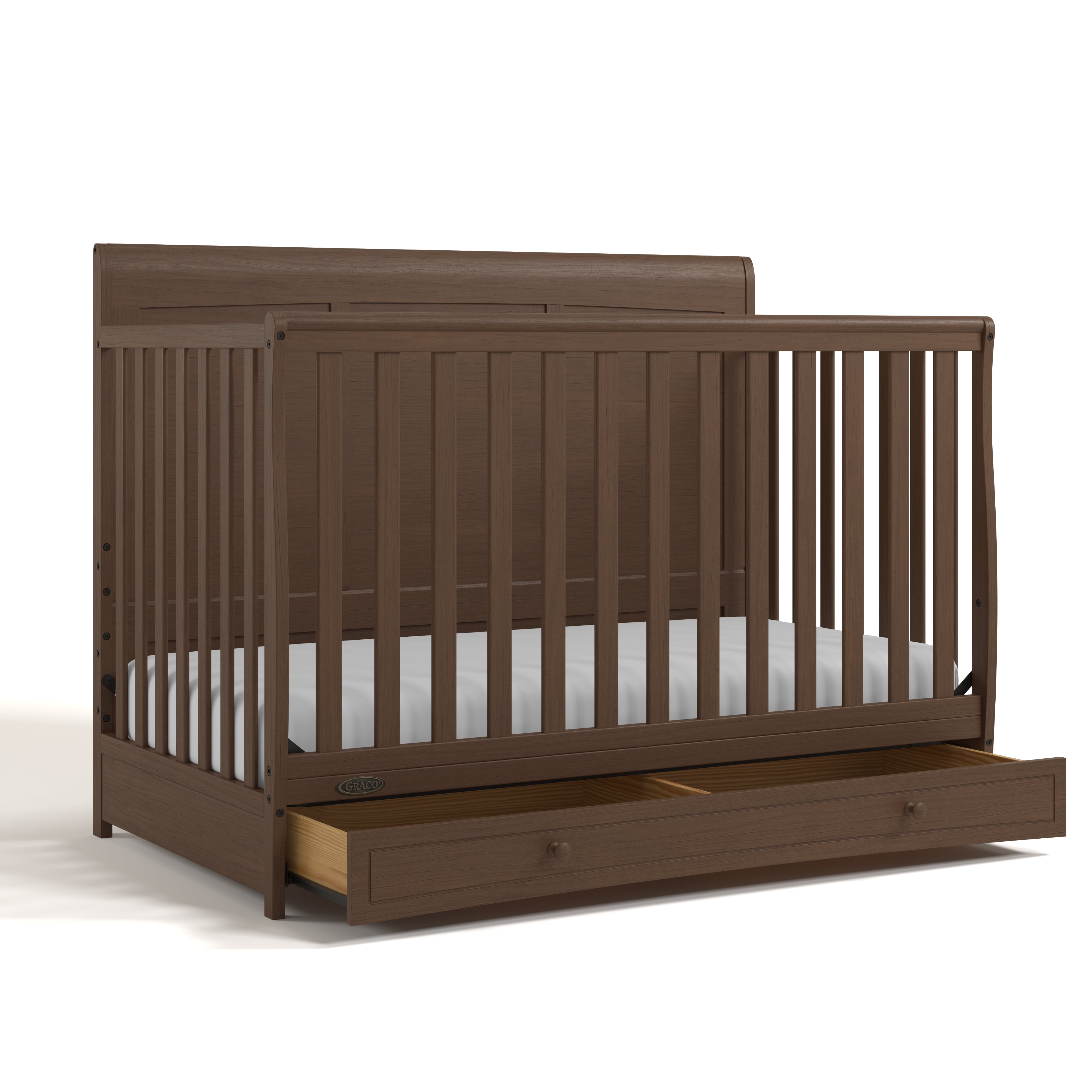 Graco Asheville 4-in-1 Convertible Baby Crib with Drawer, Hazelnut