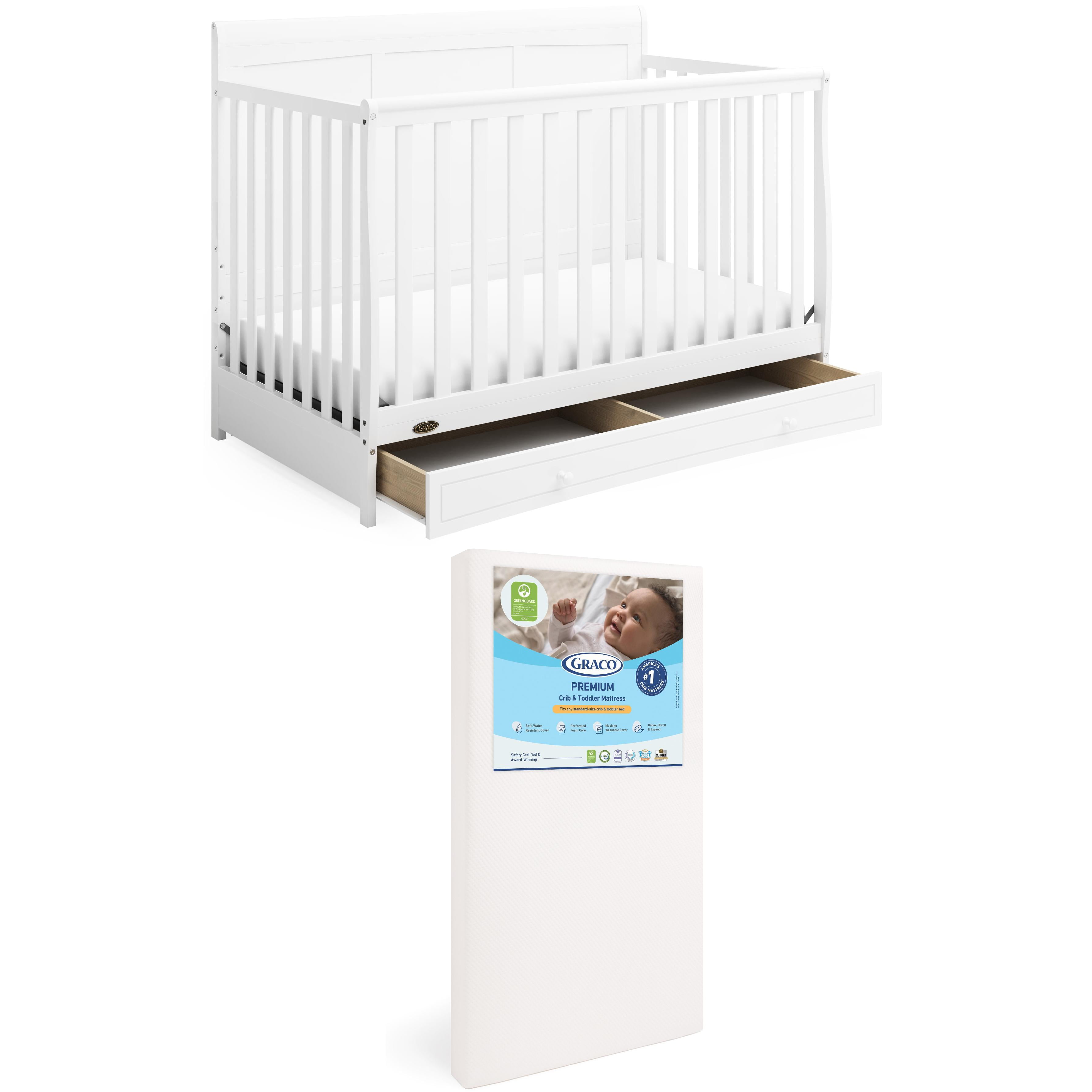 Graco Asheville 4in1 Convertible Crib with Drawer and Premium Crib