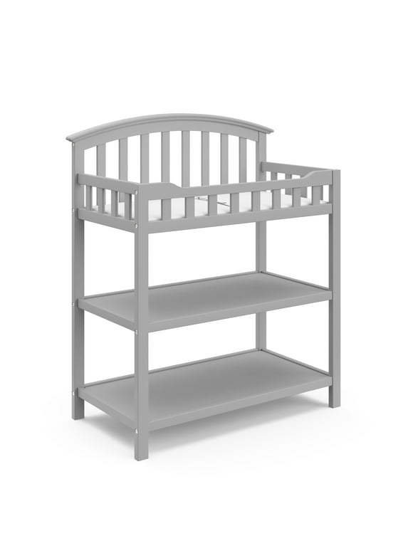 Graco Baby Changing Table with Changing Pad, Pebble Gray