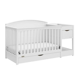 Pemberly Row Modern 4-in-1 Convertible Crib and Changer White