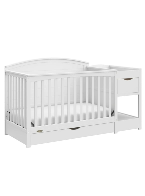 Graco Bellwood 5-in-1 Convertible Crib and Changer, White