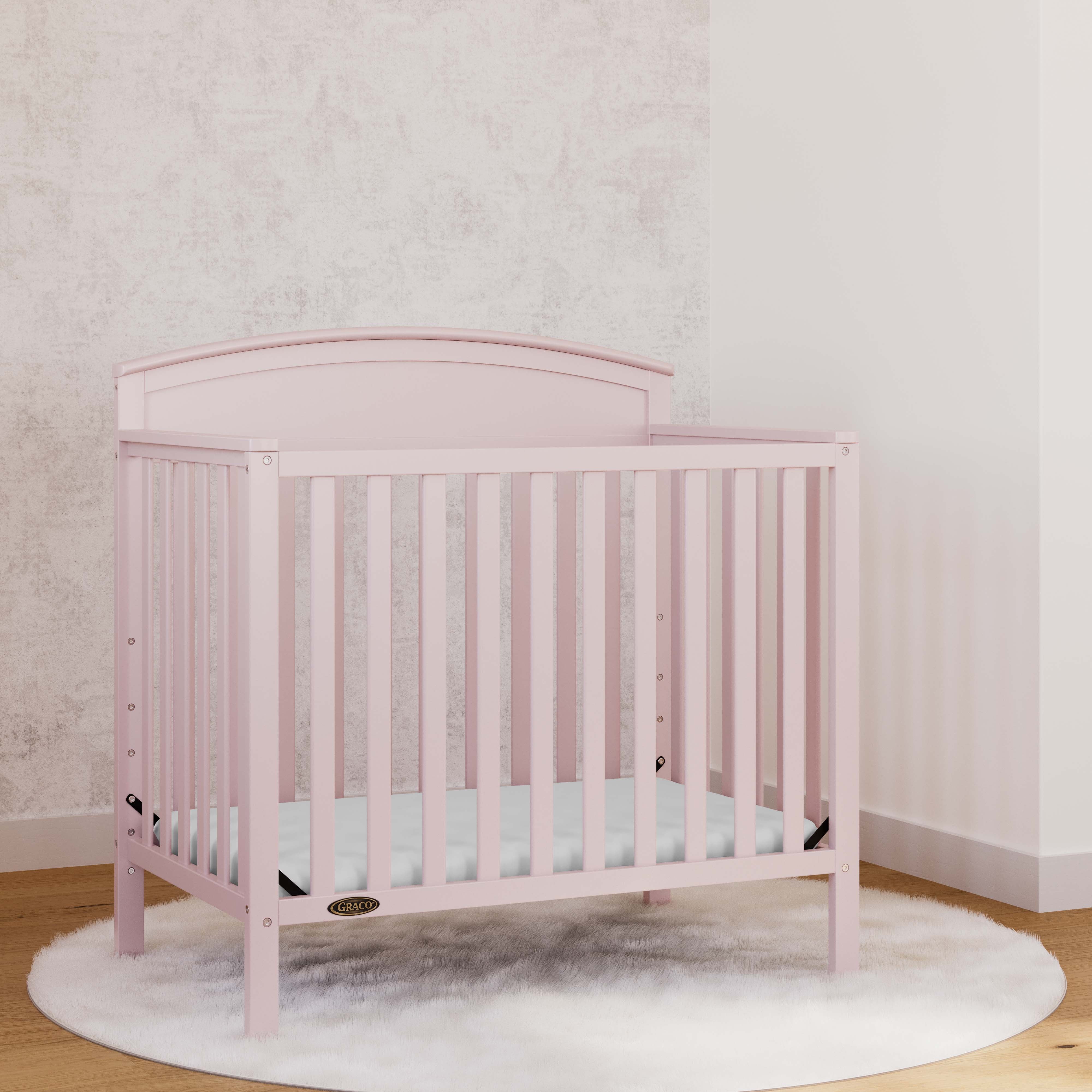 Graco Benton 4-In-1 Convertible Mini Baby Crib, Blush