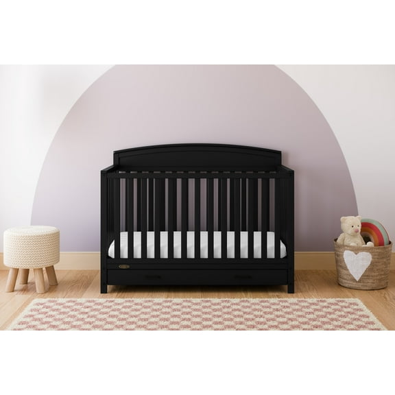Graco Benton 5-in-1 Convertible Baby Crib with Drawer, Black